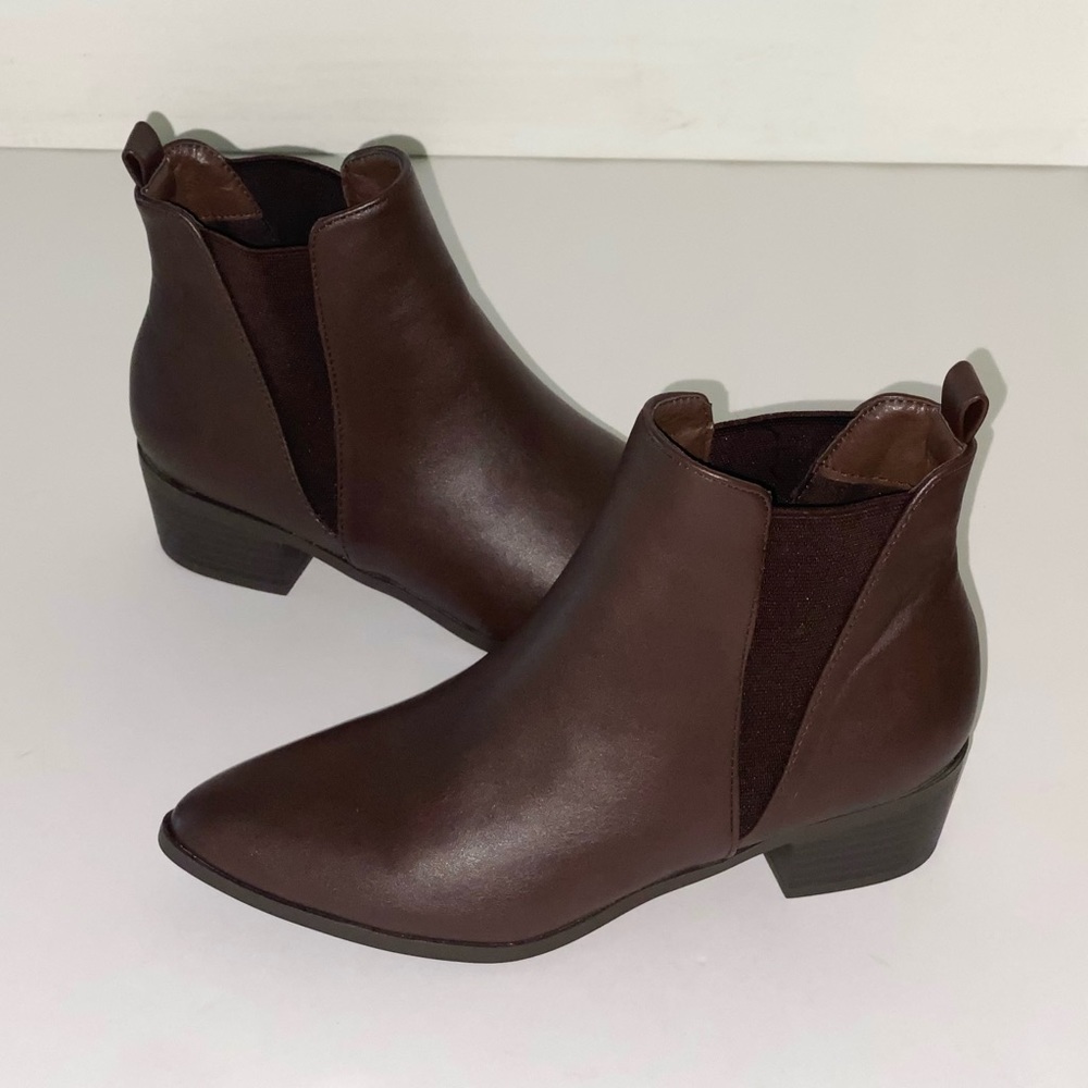 Top Moda Brown Ankle Boots - Picture 2 of 9